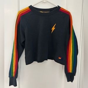 Aviator Nation navy cropped sweatshirt